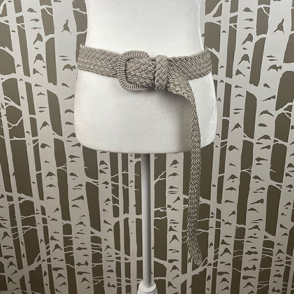 Liz Claiborne Wide Braided Fabric Belt 3 - Tan